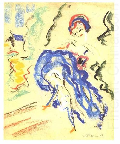 Ernst Ludwig Kirchner Dancer in a blue skirt china oil painting image